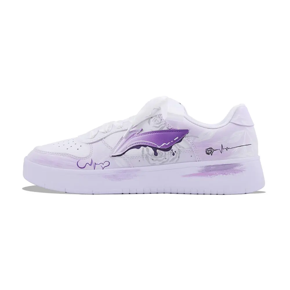 LiNing Pontoon Boats Coverage Lightweight Height Increasing Low top Skateboard Shoes Unisex Violet