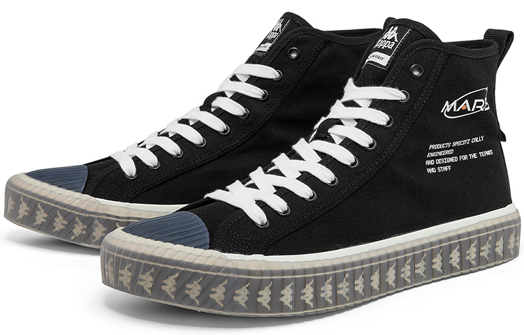 Kappa High-Top Canvas Shoes Unisex Black купить в интернет-магазине Yoocart с быстрой доставкой по России.