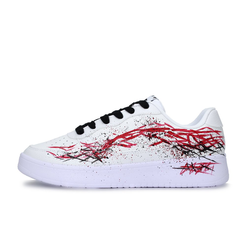 LiNing Pontoon Boats Abrasion Resistant, Lightweight, And Breathable Low top Skateboard Shoes Unisex White Black Red