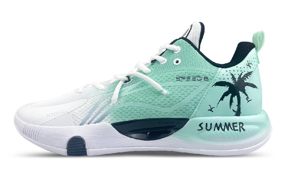 LiNing Speed 8 TD Cushioning Anti-Slip And Wear-Resistant Support Low-Top Basketball Shoes Men's White Green