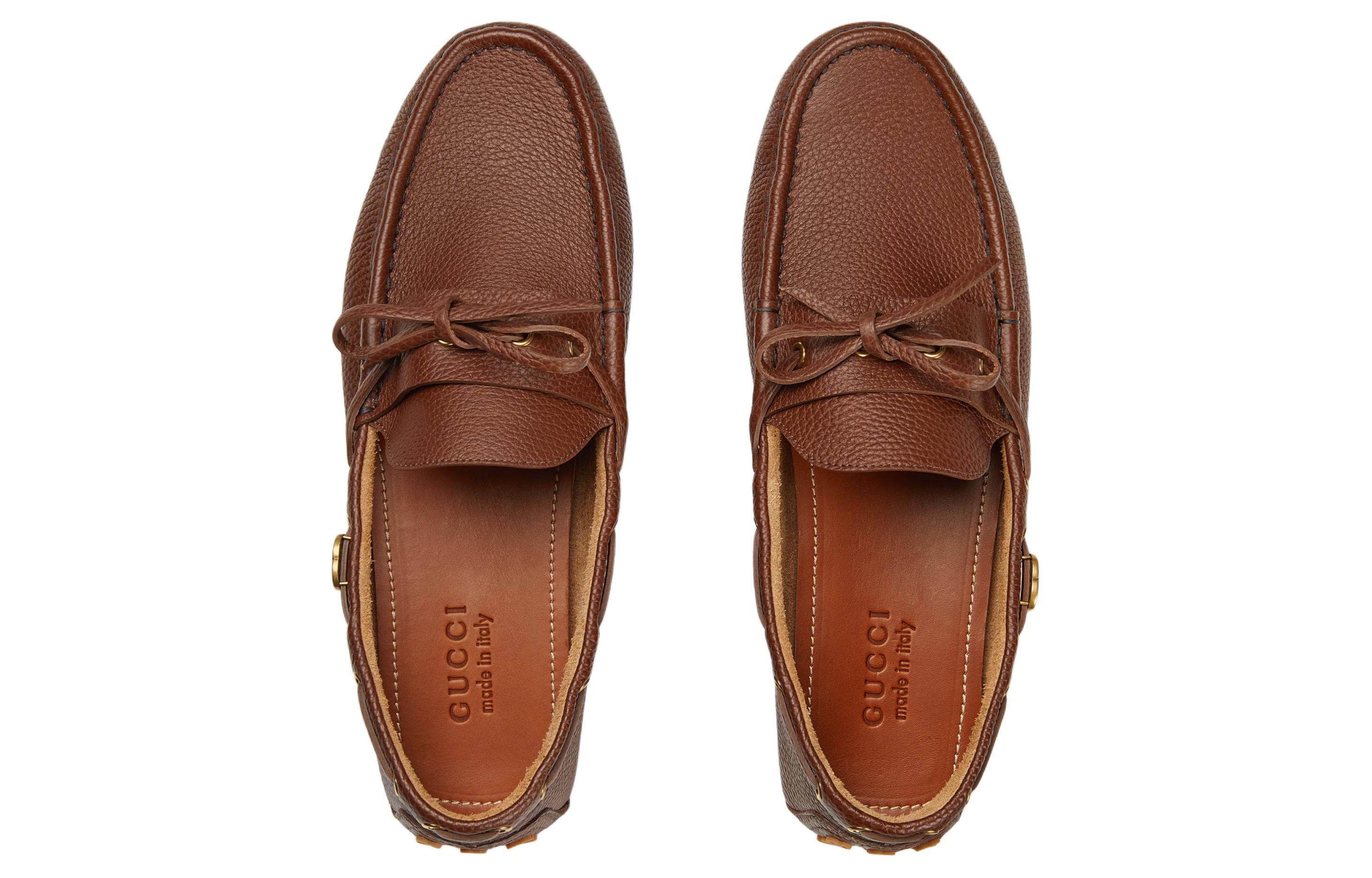 GUCCI Interlocking Gommino Loafers Men's Brown купить в интернет-магазине Yoocart с быстрой доставкой по России.