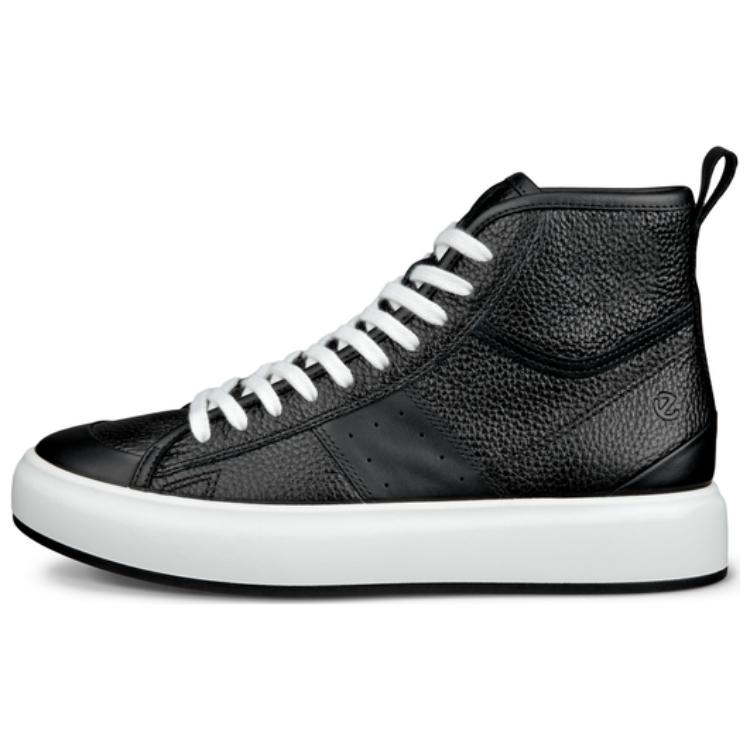 Ecco High Top Skateboard Shoes Women's Black White