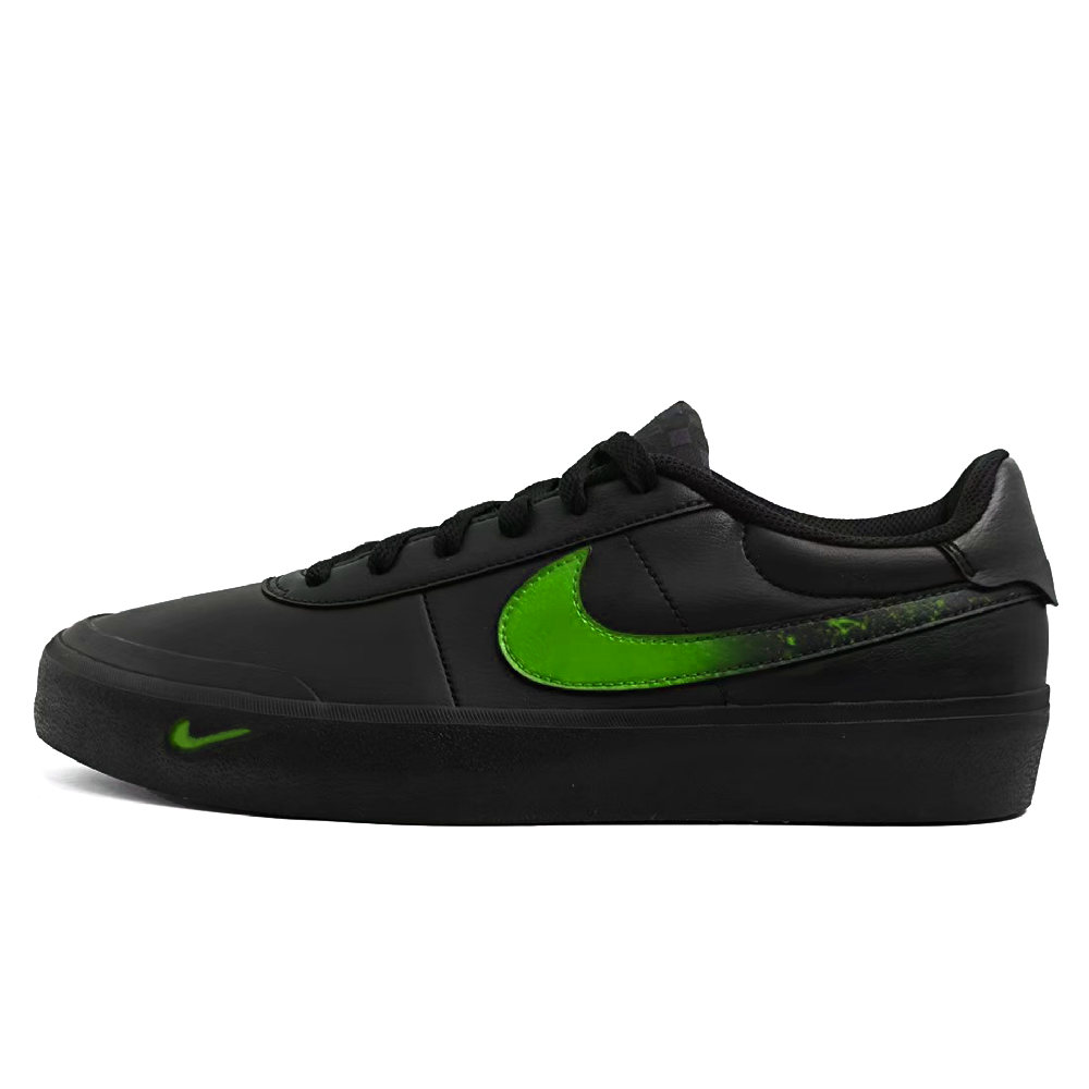 Nike Court Shot Green Tide Slip Resistant Low Top Skateboard Shoes Unisex Black Green