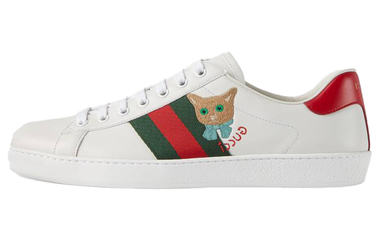 GUCCI Ace Cat Motif Low-top Sneakers