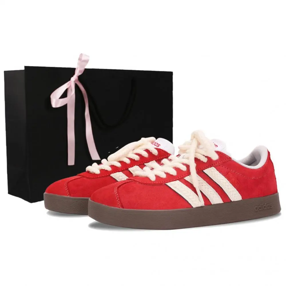 Adidas VL COURT 2.0 Wear resistant And Lightweight Low top German Army Trainers Unisex Red