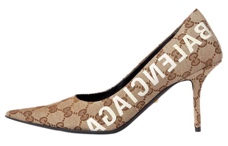 Balenciaga X GUCCI Knife High Heels Women's Brown