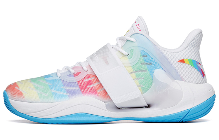 Anta Water Flower 4 Slip-Resistant Cushioning Wear-Resistant Low-Top Basketball Shoes White Multicolor