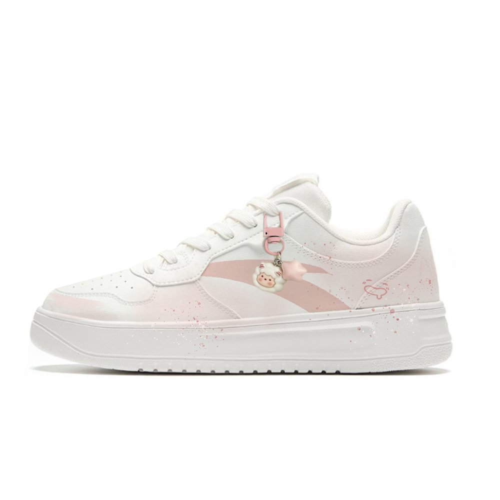 Anta Abrasion Resistant, Lightweight, And Breathable Low Top Skateboard Shoes Women's White Pink