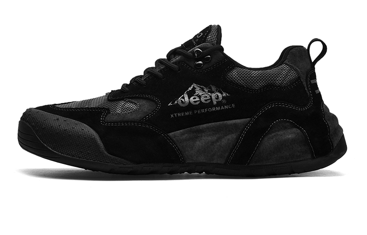 Jeep Slip-Resistant Cushioning Wear-Resistant Low-Top Outdoor Shoes Men's Black