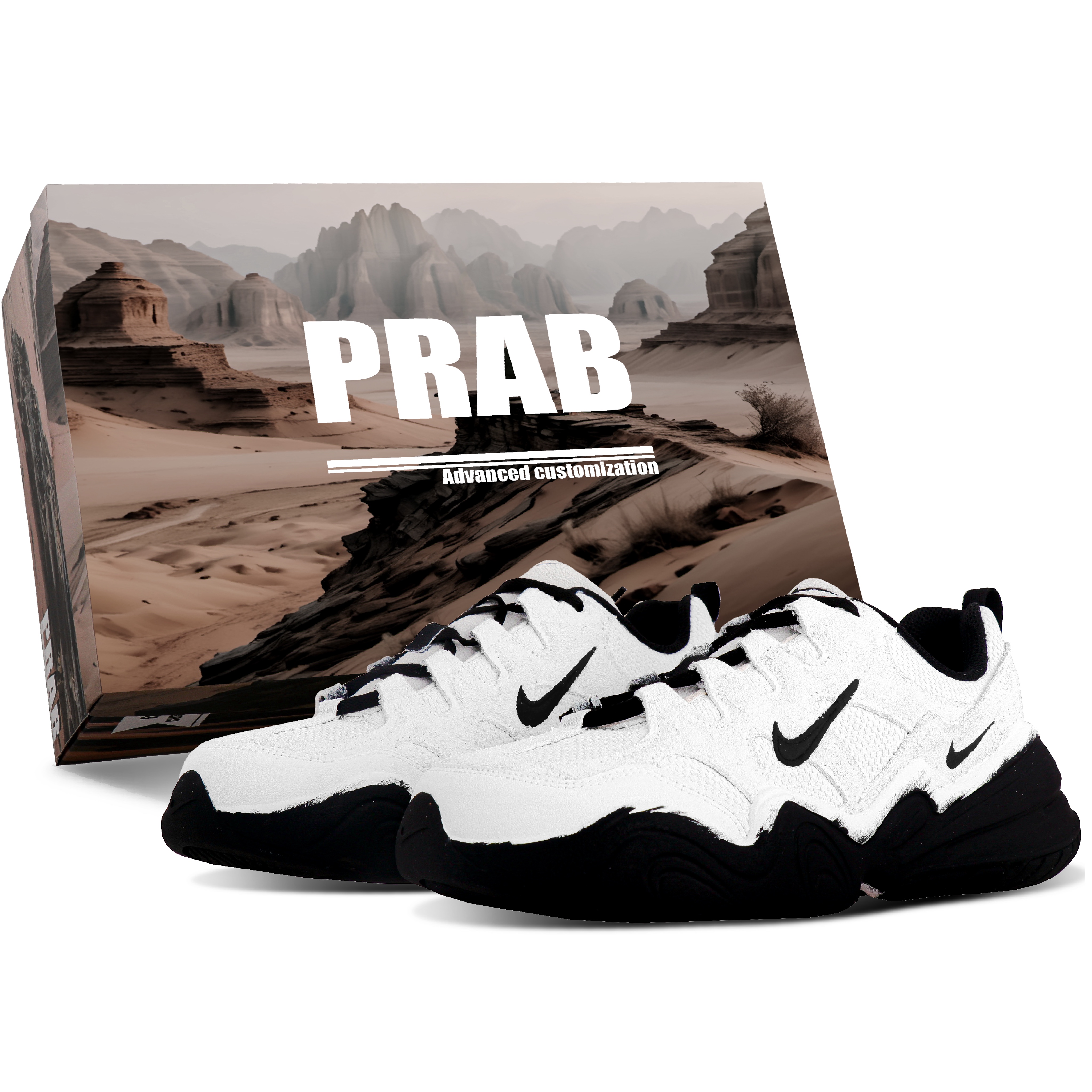 Nike Tech Hera Abrasion Resistant Low top Casual Shoes Unisex Black White