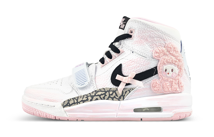 Jordan Legacy 312 High-Top Vintage Basketball Shoes Women's White Pink Black