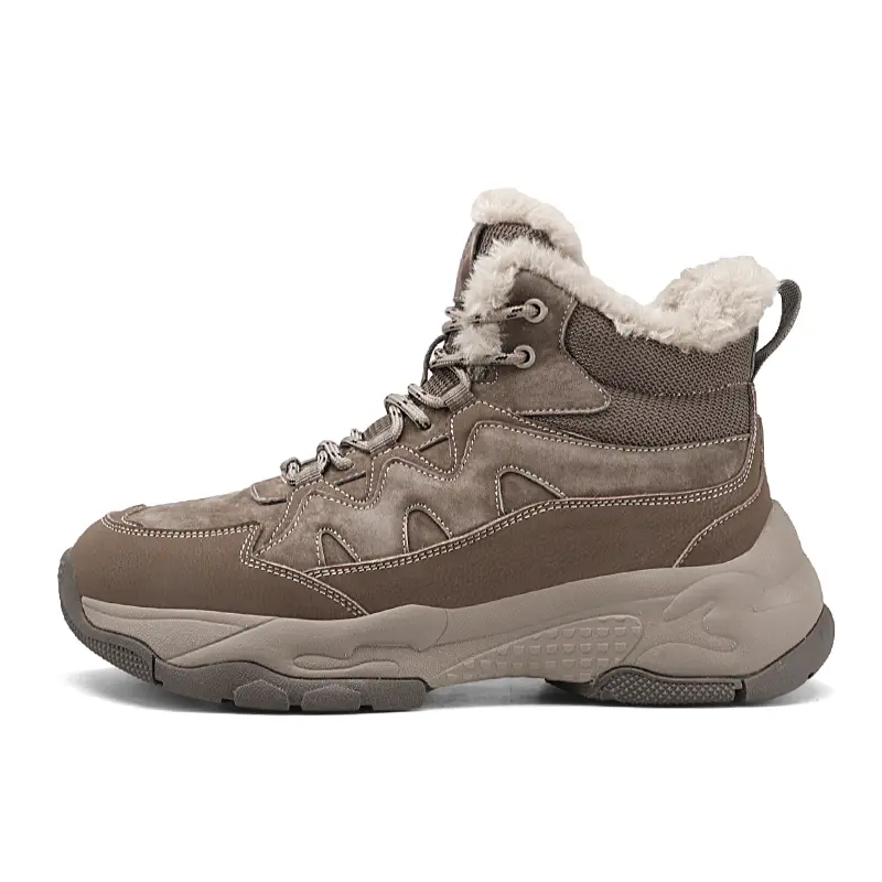 JEEP SPIRIT Wear-Resistant Short Snow Boots Men's Cuban Brown