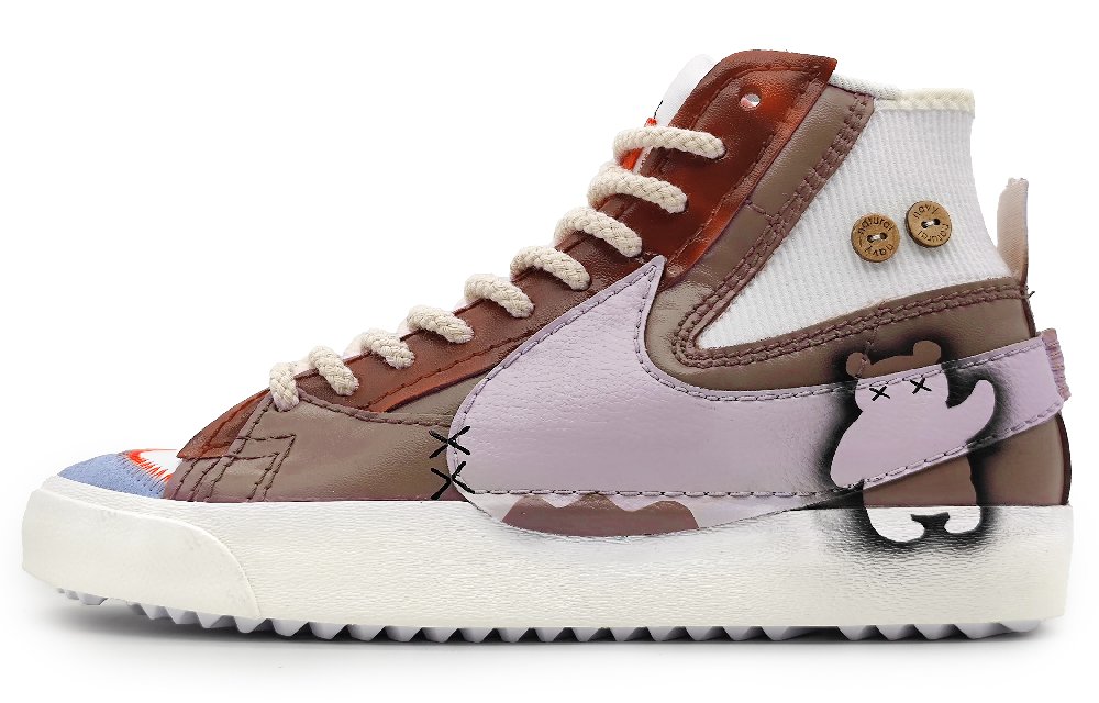 Nike Blazer Skateboard Shoes Unisex High-Top Purple/White