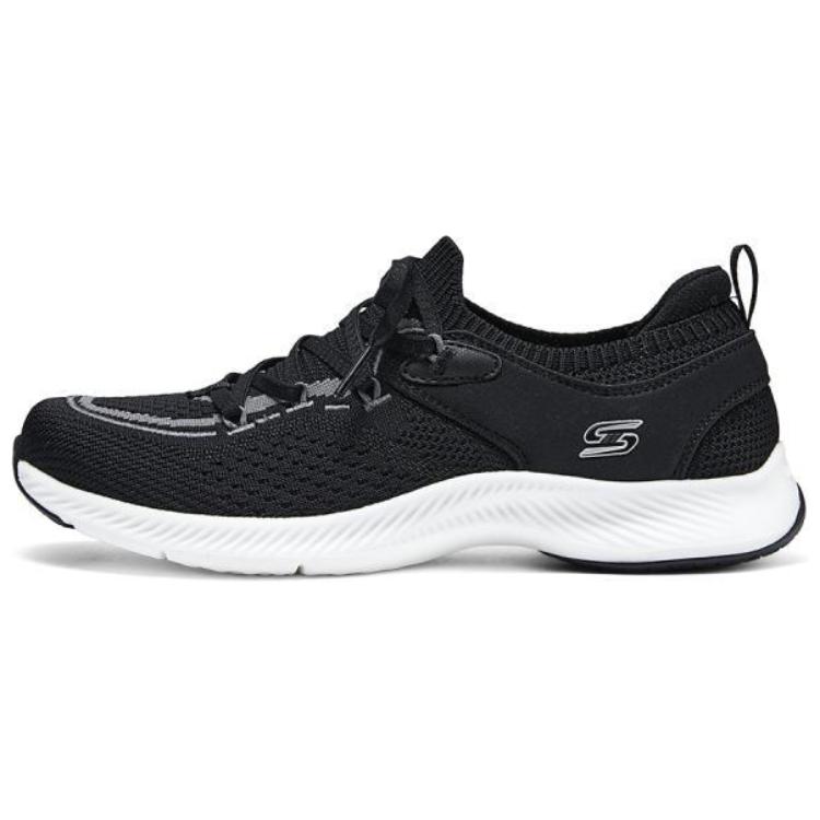 Skechers SPORT ACTIVE Cushioning Anti-Slip And Wear-Resistant Low-Top Casual Running Shoes Women's Black Gray Color