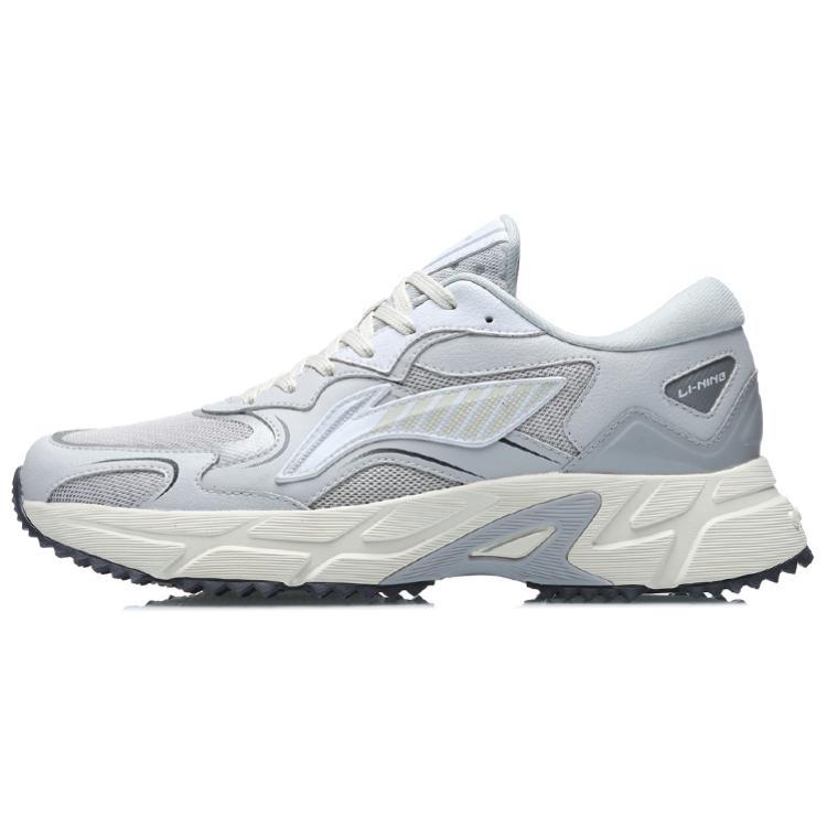 LiNing Cushioned Anti-Slip Wear-Resistant Breathable Lightweight Low-Top Running Shoes Men's Antarctic Gray
