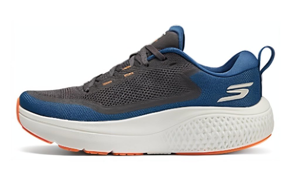 Skechers Cushioning Wear Resistant Low Top Running Shoes Men's Black Blue