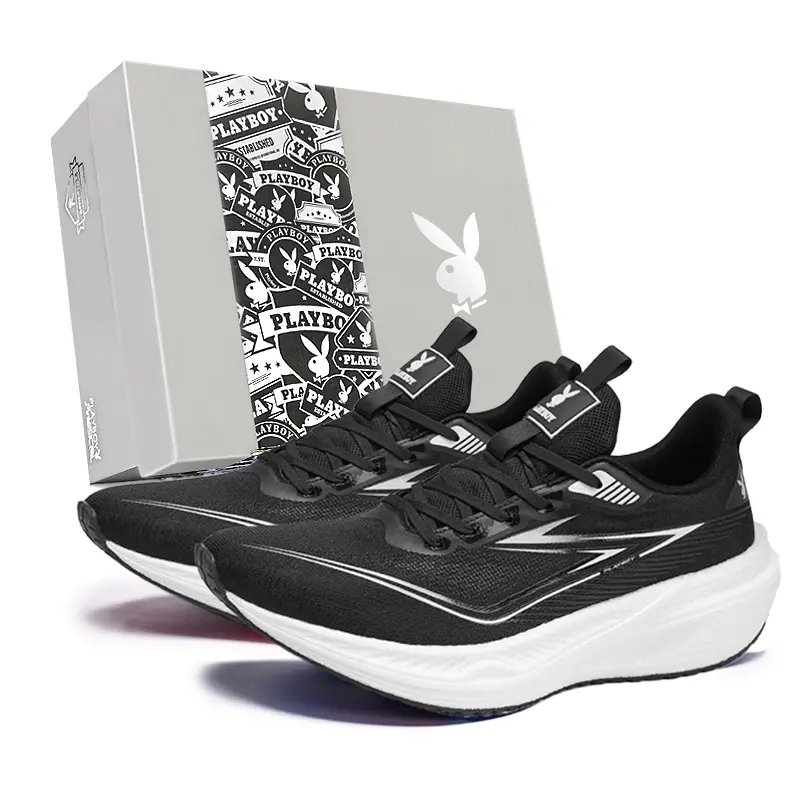 Playboy Low Top Marathon Running Shoes Men's Black Box Included