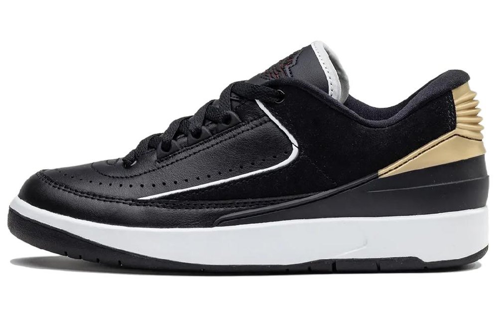 Jordan 2 Retro Low Black Metallic Gold Women's
