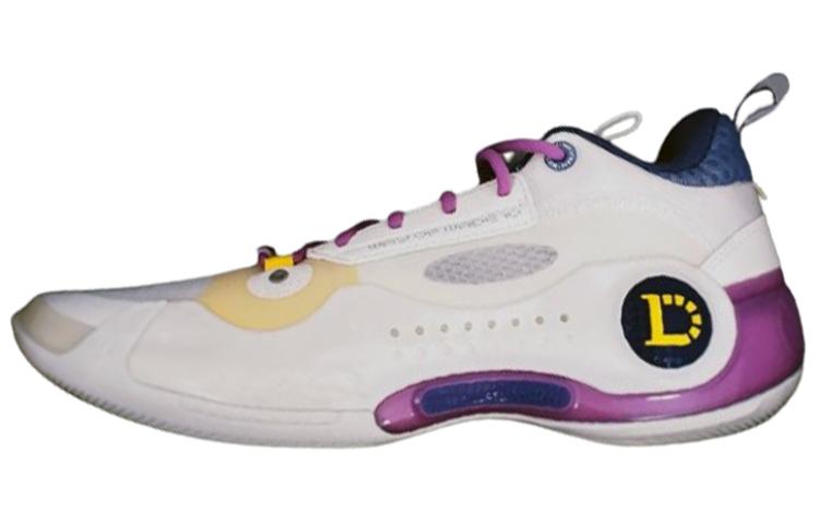 LiNing WOW 10 Wear-Resistant Low-Top Basketball Shoes Men's White Purple PE Edition