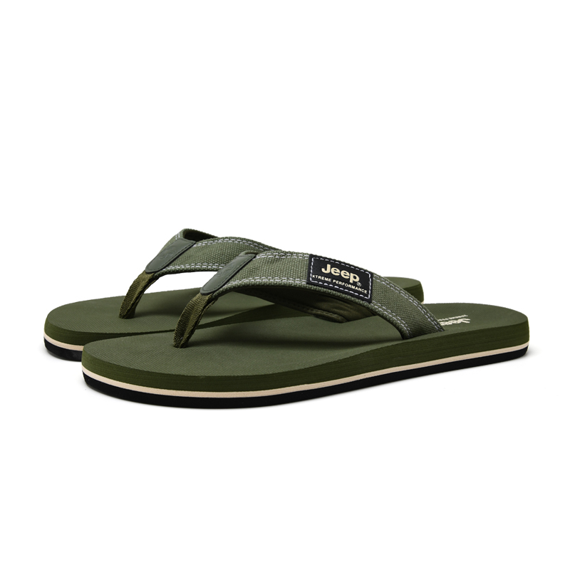 Jeep Plastic Sole Flip Flops Men's Green