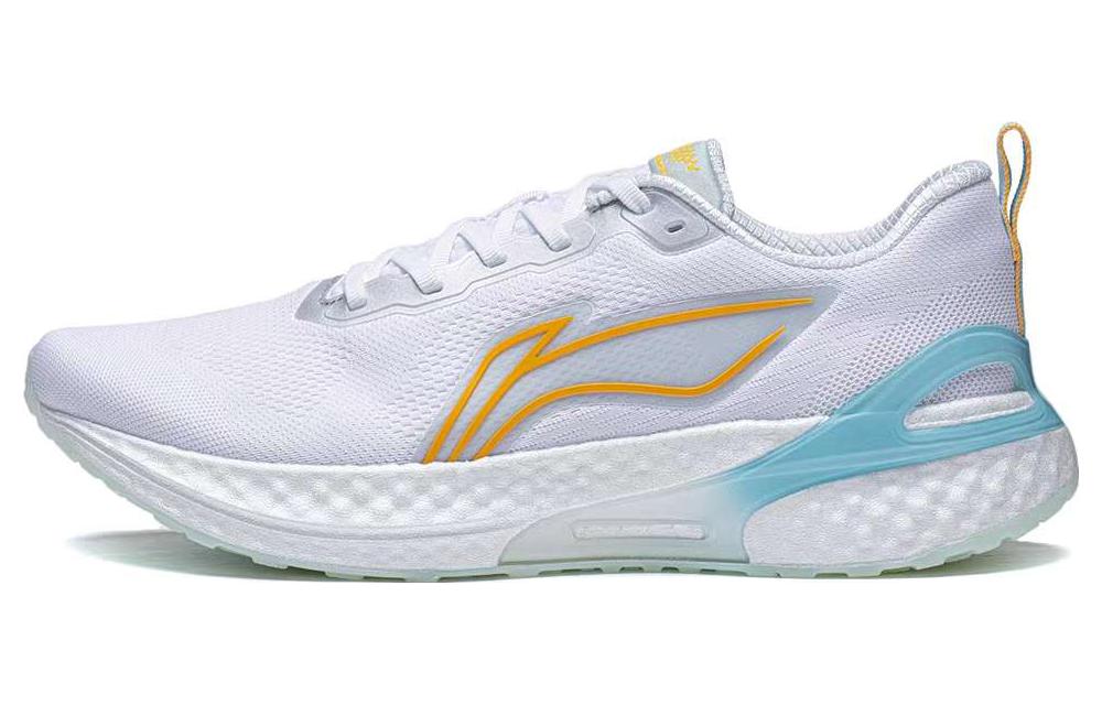 LiNing YueYing Element Cushioning Wear-Resistant Rebound Low-Top Running Shoes Men's White Blue Yellow