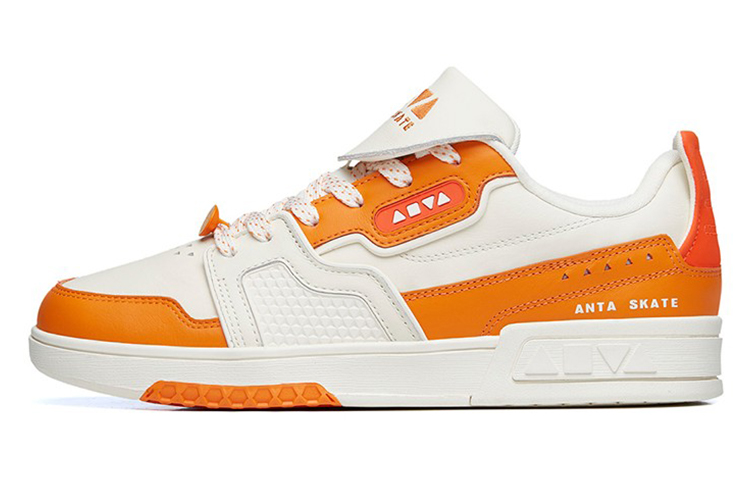 Anta AOYU Jie Ao Anti Slip Wear Resistant Low Top Skateboard Shoes Men's White Orange