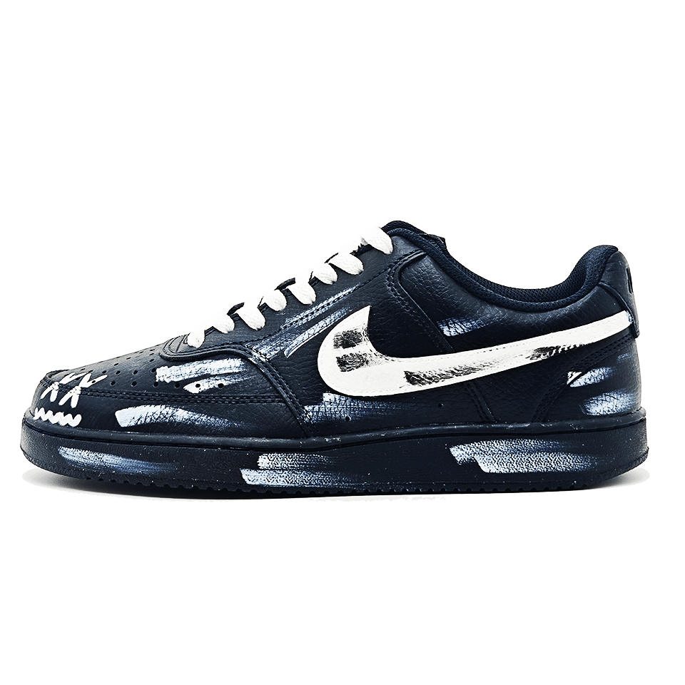 Nike Court Vision Low Top Skateboard Shoes Unisex Black