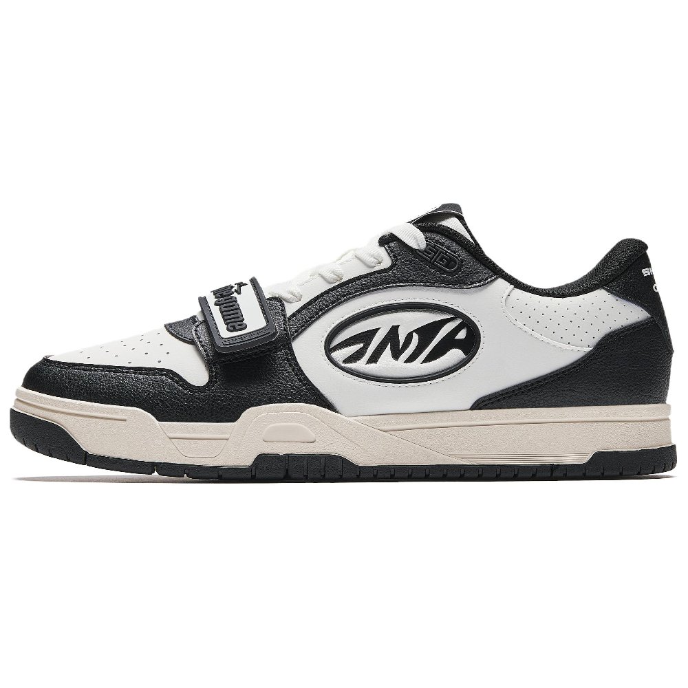 Anta STG Coverage Slip Resistant, Abrasion Resistant, Height Increasing Low top Skateboard Shoes Men's Black White
