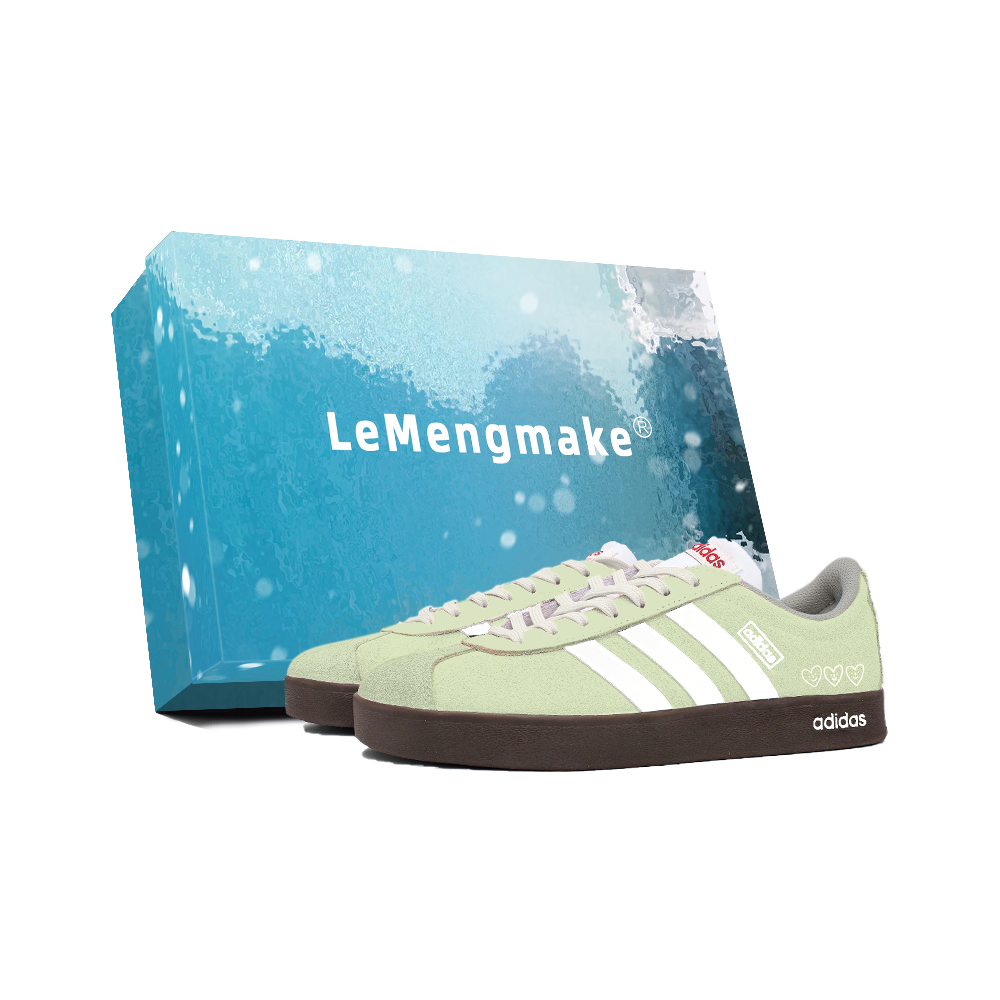Adidas VL COURT 2.0 Lemon Joy Cushioning, Wear Resistant Low Top Skateboard Shoes Unisex Green White