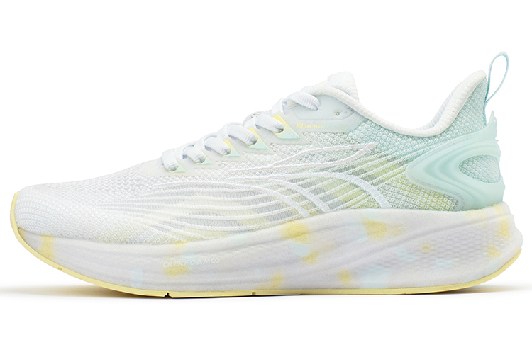361° QU!KFOAM Cushioning Abrasion Resistant Breathable Low Top Running Shoes Women's White Blue