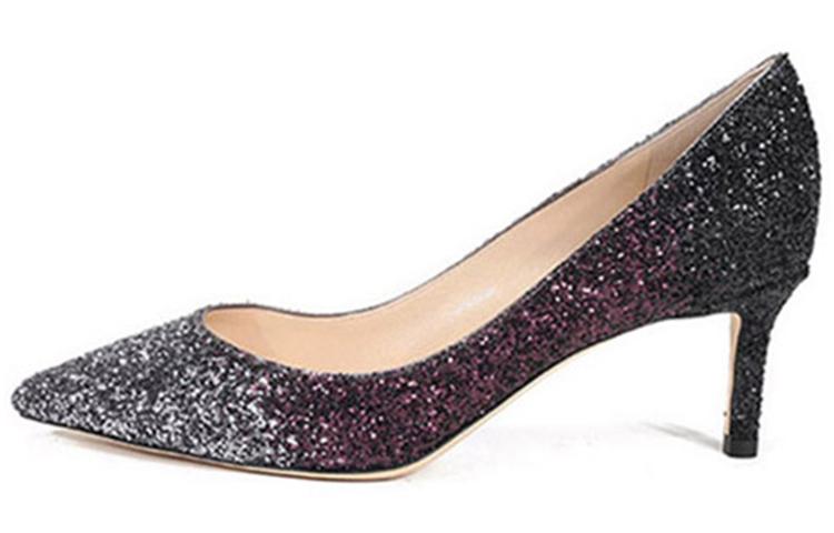 Jimmy Choo ROMY 60 Zhou Yangjie High Heels 6cm Women's Silver Gray Purple Black Gradient