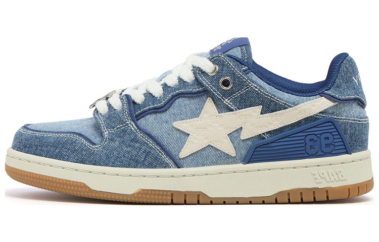 BAPY x A BATHING APE STA Low Top Skateboard Shoes Unisex Blue