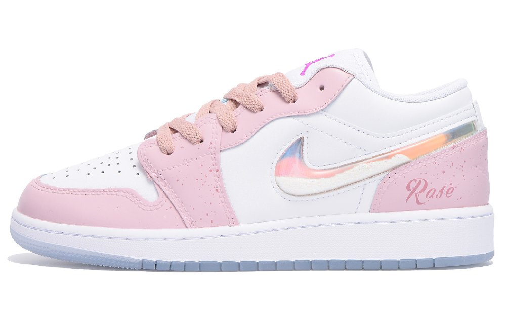 Jordan Air Jordan 1 Chestnut Slip-Resistant Low-Top Vintage Basketball Shoes GS Pink