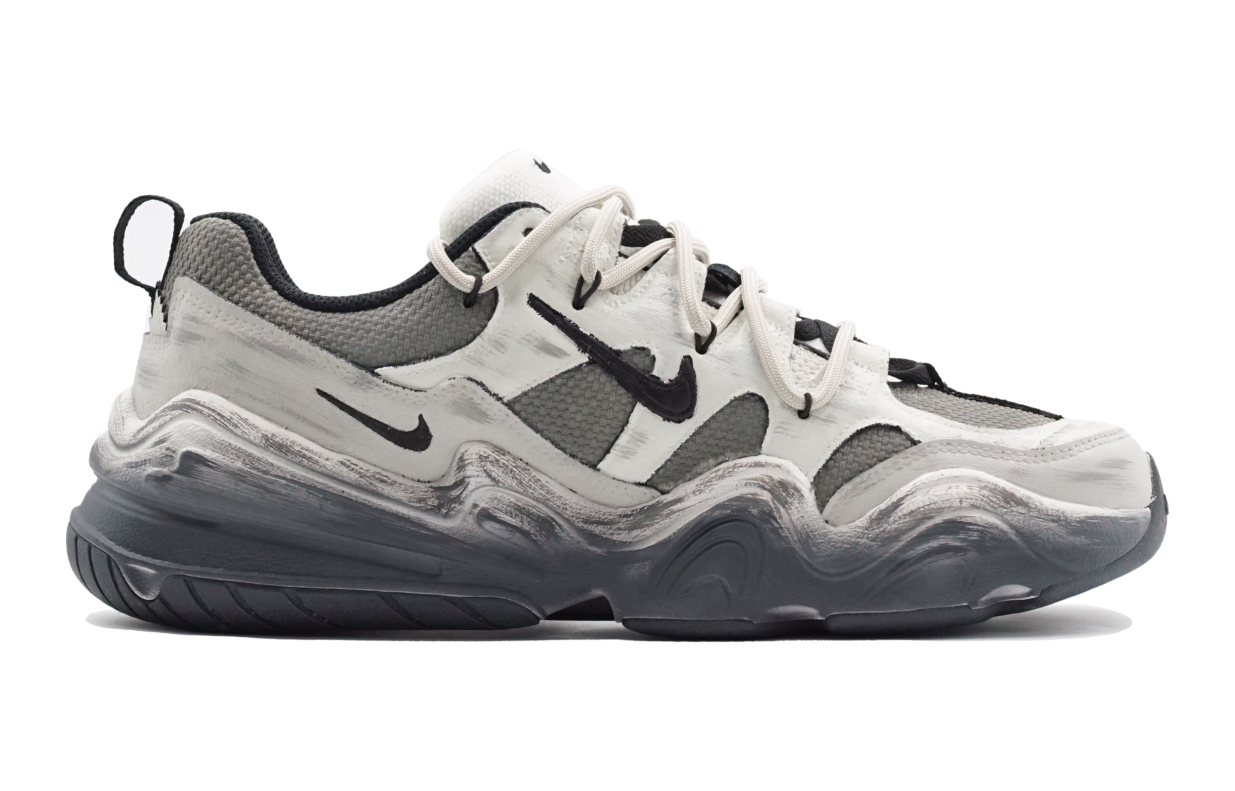 Nike Tech Hera Urban Techwear Center Cushioning, Wear Resistant Low top Casual Shoes Unisex Black Gray