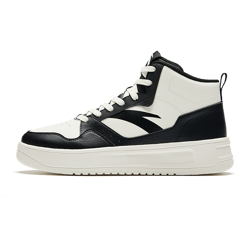 Anta Height Increasing Lightweight High-Top Skateboard Shoes Men's White Black
