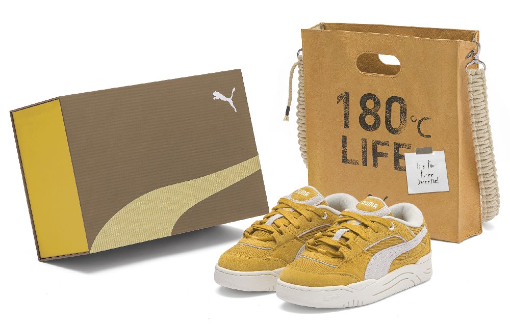 PUMA 180 Corduroy Anti Slip Wear Resistant Low Top Skateboard Shoes Unisex Yellow Special Packaging