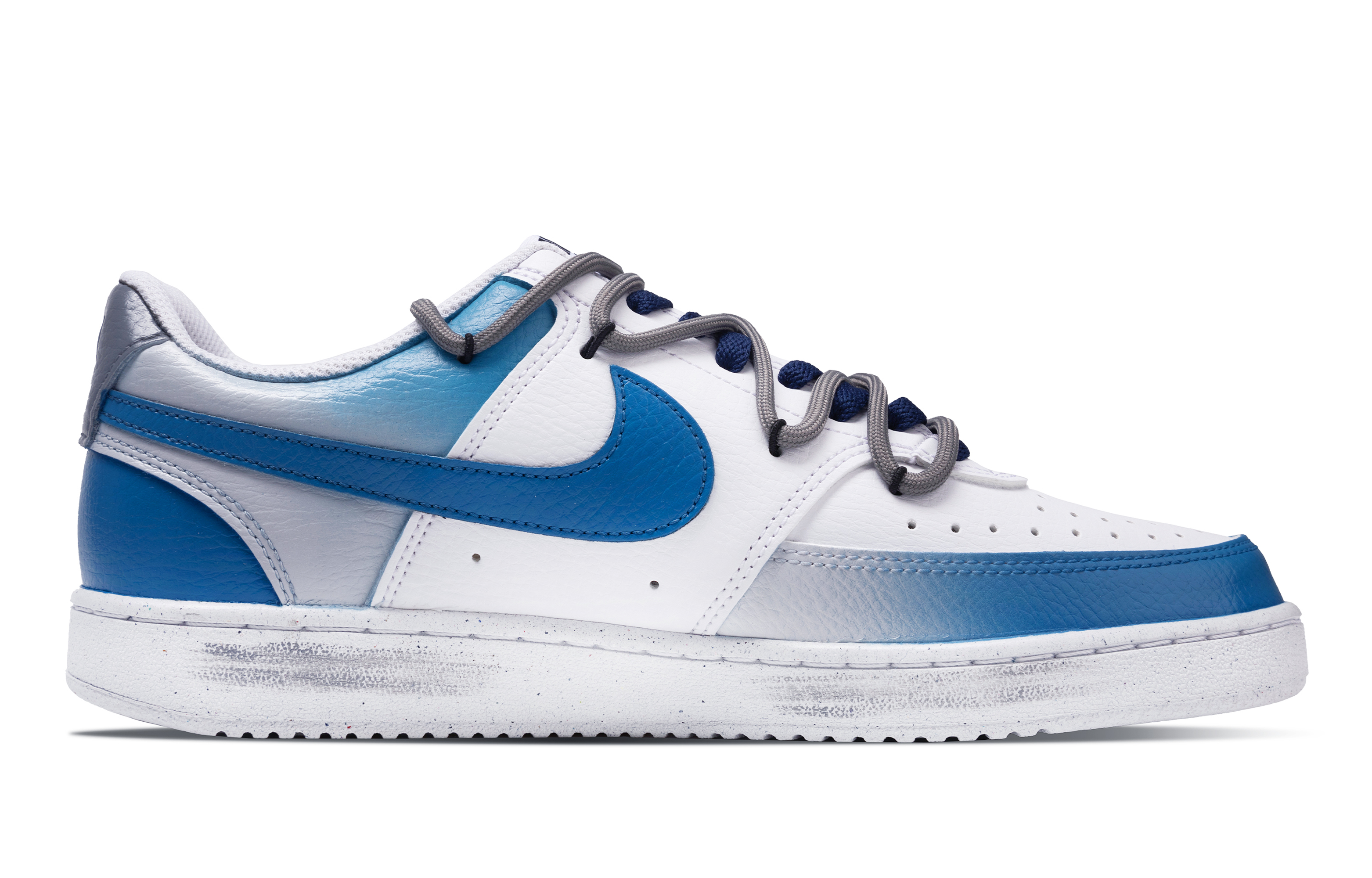 Nike Court Vision 1 Anti-Slip Wear-Resistant Low-Top Skateboard Shoes Unisex Blue White Gray купить в интернет-магазине Yoocart с быстрой доставкой по России.