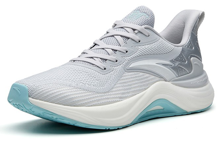 Anta 2.5 Cushioning Slip Resistant Breathable Abrasion Resistant Low top Running Shoes Men's Gray Silver White