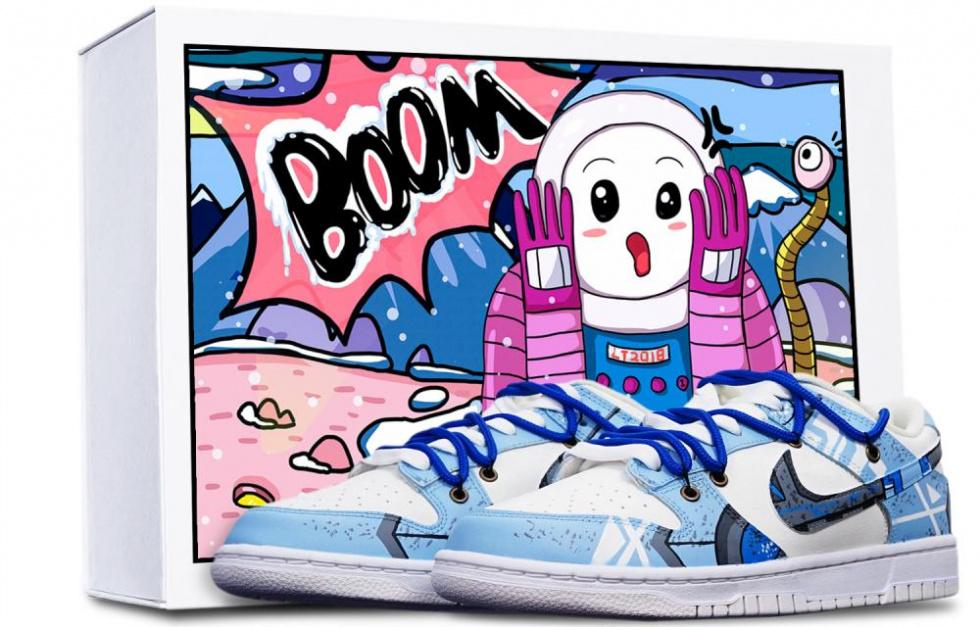 Nike Dunk Low Low-Top Skateboard Shoes GS Blue White