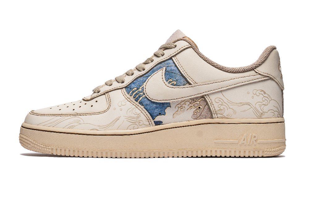 Nike Air Force 1 Wild Crane Manufacturing Low-Top Skateboard Shoes Men's White Blue