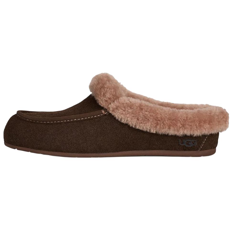 UGG ANSLEY Rubber Sole Abrasion Resistant Closed Toe Slippers Women's Brown