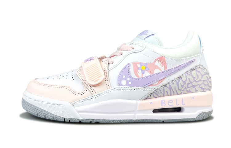 Jordan Legacy 312 Cushioning Wear-Resistant Low-Top Vintage Basketball Shoes Women's Pink Silk