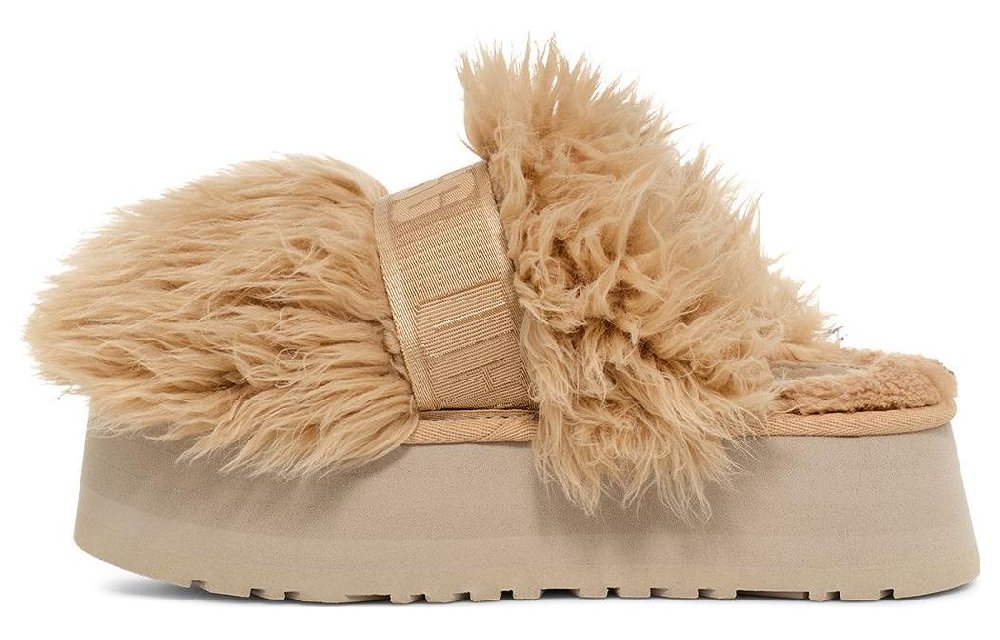 UGG Furry Slippers Women's Oat White