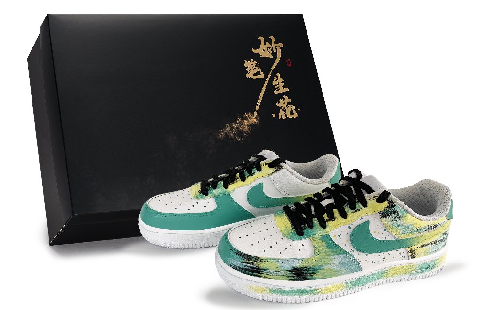 Nike Air Force 1 Skateboard Shoes Unisex Low Top Yellow/Green