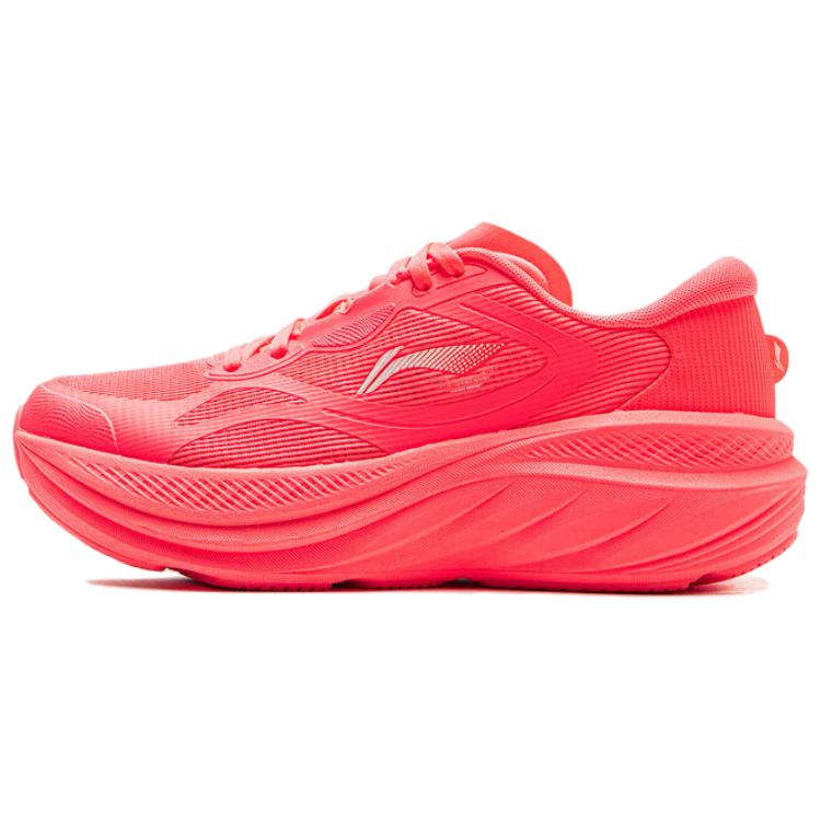 LiNing Leisurely Wear resistant, Non slip And Breathable Low Top Casual Running Shoes Women's Fluorescent Begonia Red