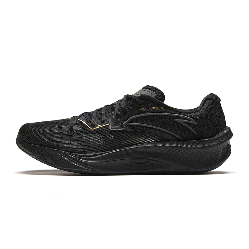 Anta Asphalt Road Fighter 2.0 Cushioning Wear Resistant Rebound Low Top Sprint Running Shoes Men's Black Gold