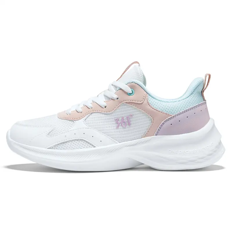 361° Cushioning, Breathable, Supportive Low Top Casual Running Shoes Women's Feather White Gauze Blue