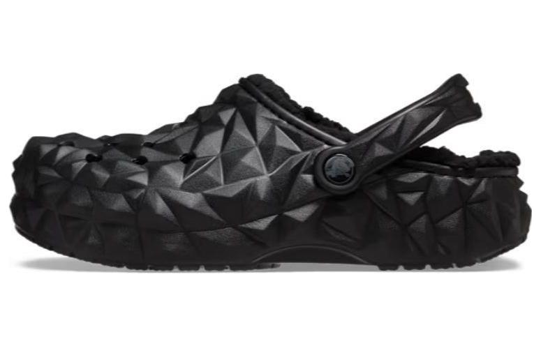 Crocs Classic Clog Lined Geometric Shoes 'Black' Women's