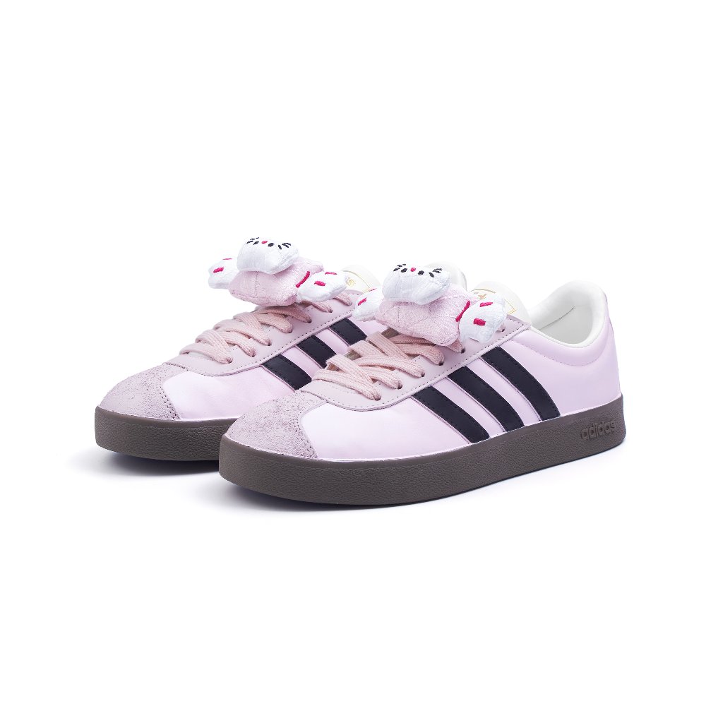 Adidas Neo VL Court 2.0 Slip Resistant Low Top Skateboard Shoes Unisex Pink