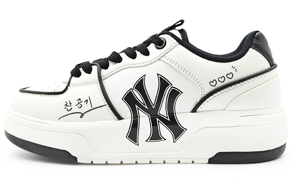 MLB Chunky Liner Abrasion Resistant Low top Skateboard Shoes Unisex Black White